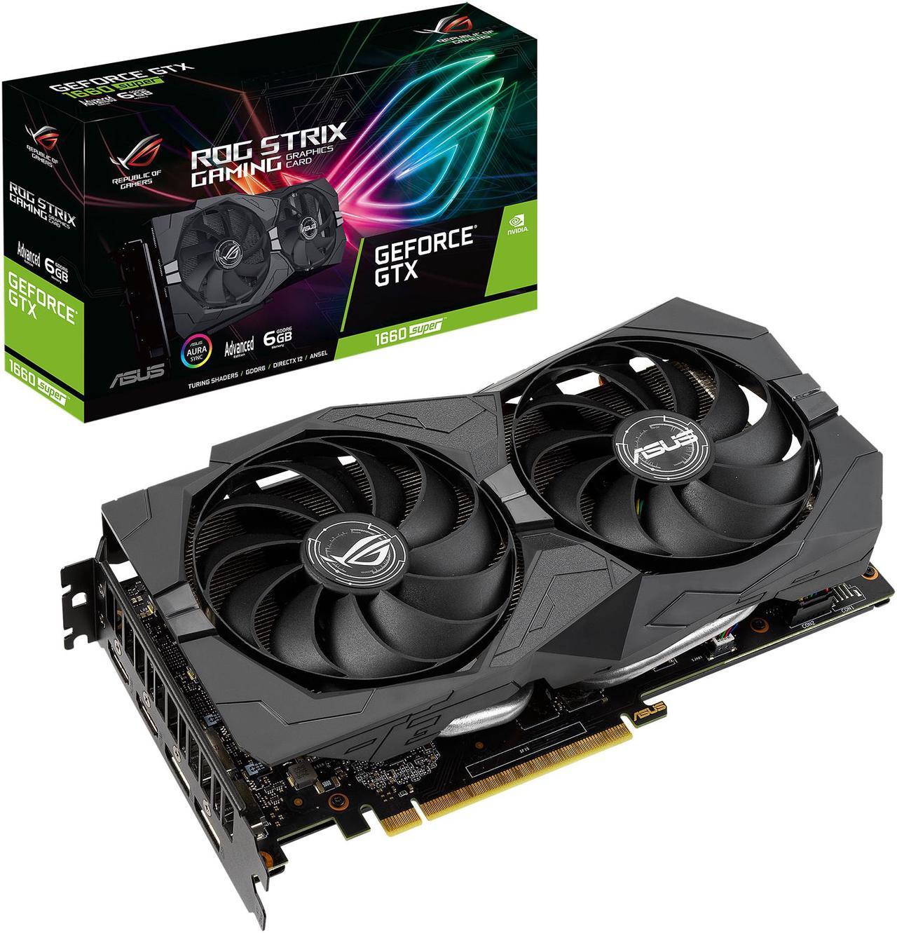 Alt view image 8 of 8 - ASUS ROG Strix GeForce GTX 1660 SUPER Advanced 6GB Edition GDDR6 HDMI 2.0 DP 1.4 Gaming Graphics Card (ROG-STRIX-GTX1660S-A6G-GAMING)