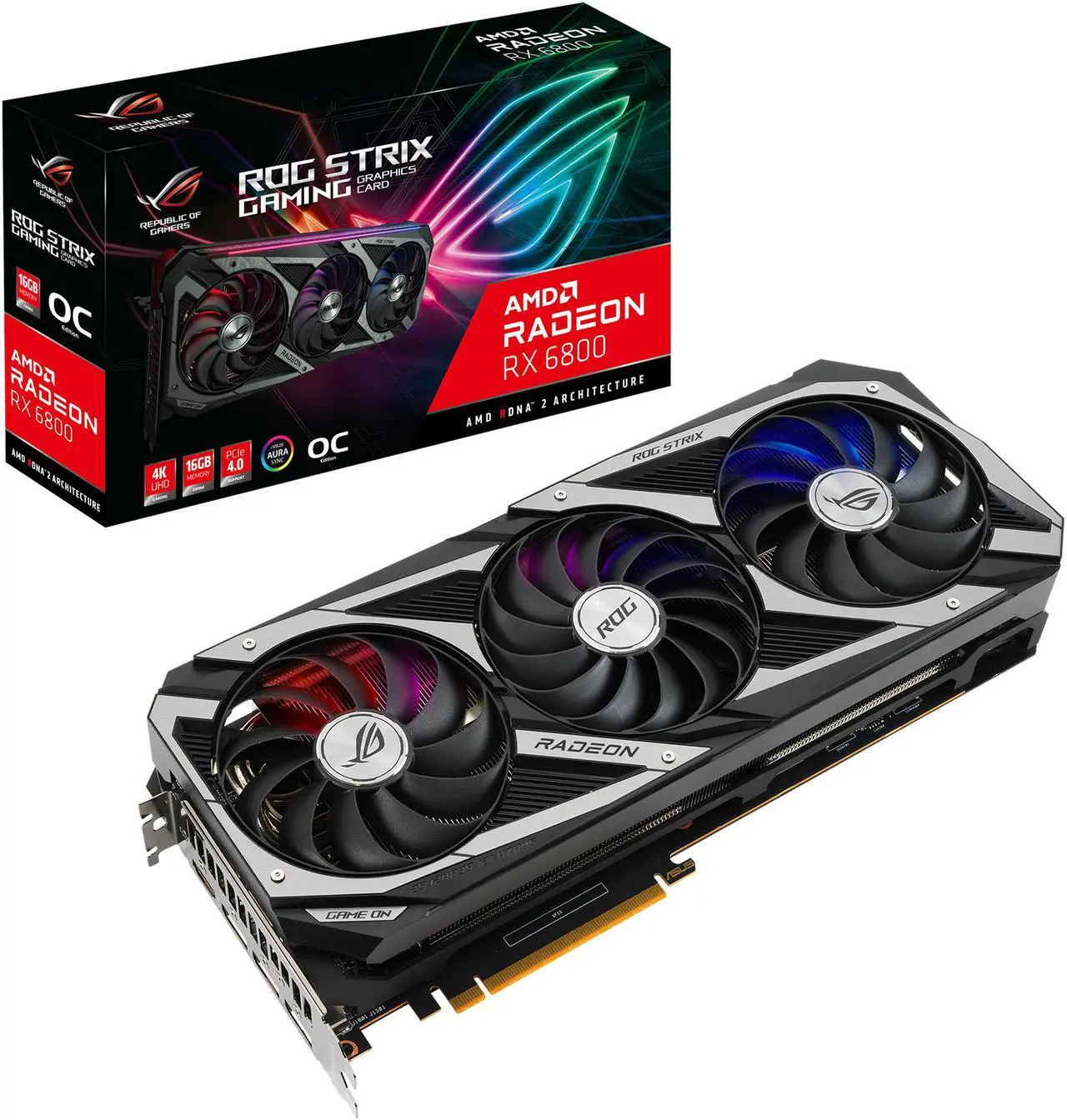 Alt view image 12 of 13 - ASUS ROG STRIX Radeon RX 6800 16GB GDDR6 PCI Express 4.0 CrossFireX Support Graphics Card ROG-STRIX-RX6800-O16G-GAMING