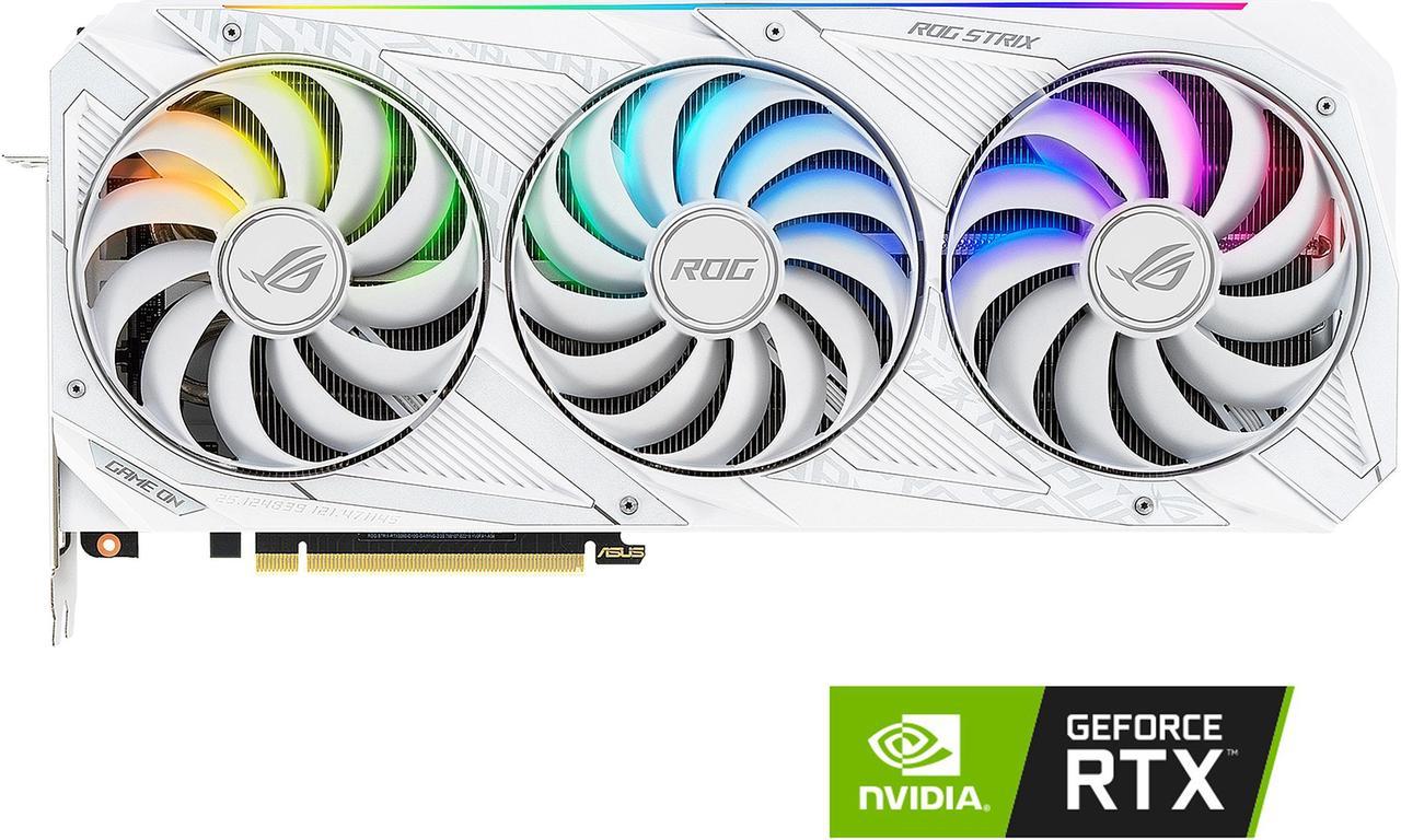 ASUS ROG Strix GeForce RTX 3090 24GB GDDR6X PCI Express 4.0 SLI Support Video Card ROG-STRIX-RTX3090-O24G-WHITE