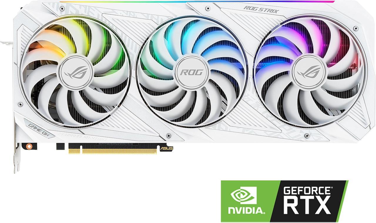 ASUS ROG Strix GeForce RTX 3080 10GB GDDR6X PCI Express 4.0 Video Card ROG-STRIX-RTX3080-O10G-WHITE