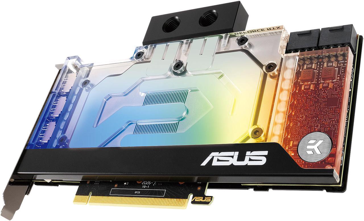 Alt view image 3 of 18 - ASUS EKWB GeForce RTX 3080 10GB GDDR6X (PCIe 4.0, 10GB GDDR6X Memory, HDMI 2.1, DisplayPort 1.4a, Auto-Extreme Technology, Protective Backplate, Single-slot Design, and EK Water Block), RTX3080-10G-EK