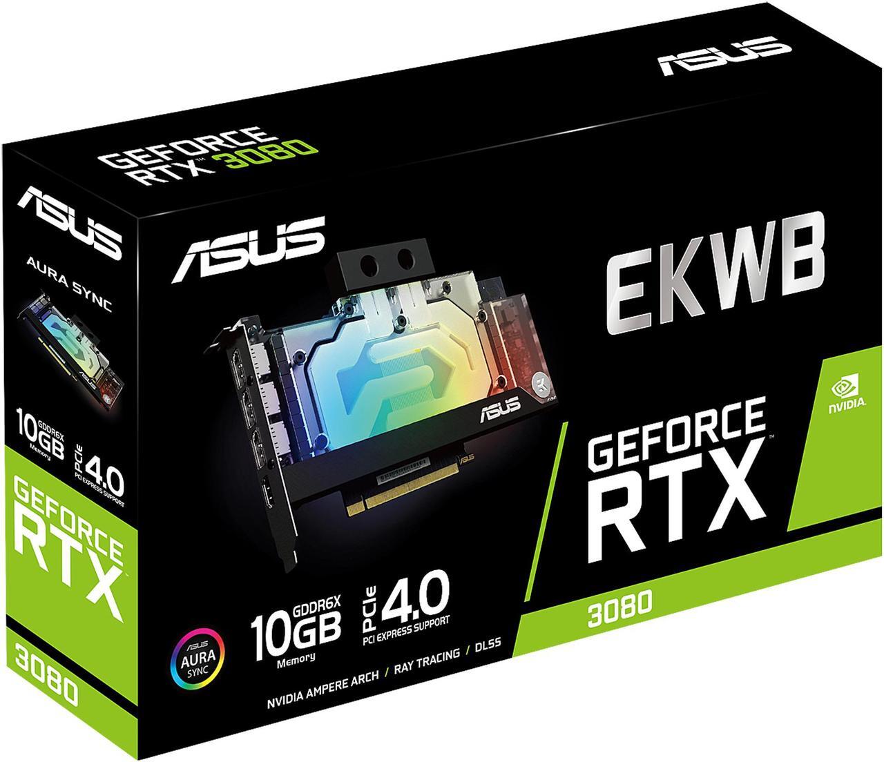 Alt view image 18 of 18 - ASUS EKWB GeForce RTX 3080 10GB GDDR6X (PCIe 4.0, 10GB GDDR6X Memory, HDMI 2.1, DisplayPort 1.4a, Auto-Extreme Technology, Protective Backplate, Single-slot Design, and EK Water Block), RTX3080-10G-EK