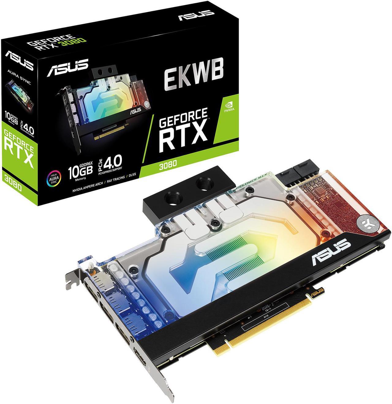 Alt view image 17 of 18 - ASUS EKWB GeForce RTX 3080 10GB GDDR6X (PCIe 4.0, 10GB GDDR6X Memory, HDMI 2.1, DisplayPort 1.4a, Auto-Extreme Technology, Protective Backplate, Single-slot Design, and EK Water Block), RTX3080-10G-EK