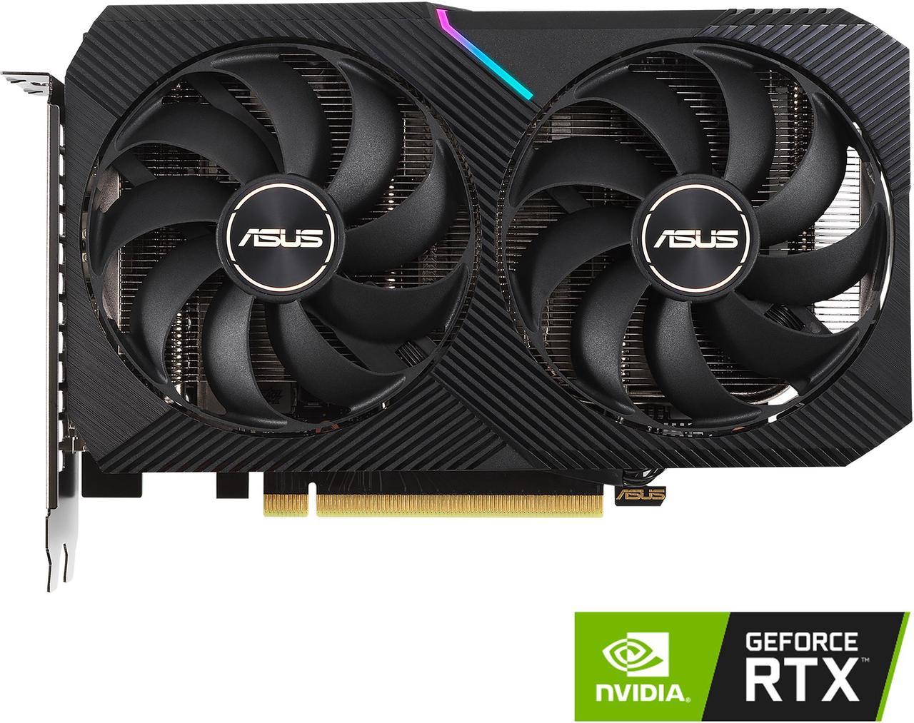 ASUS DUAL GeForce RTX 3060 OC Edition Gaming Graphics Card (PCIe 4.0, 12GB GDDR6 Memory, HDMI 2.1, DisplayPort 1.4a, 2-slot Design, Axial-tech Fan Design, 0dB Technology), DUAL-RTX3060-O12G