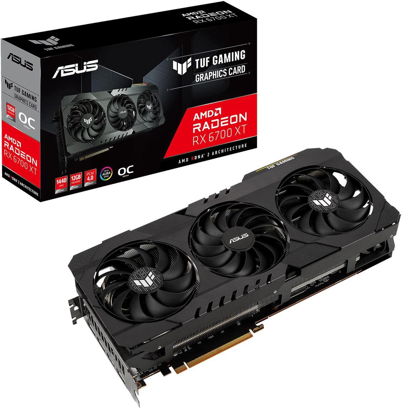 Alt view image 16 of 17 - ASUS TUF Gaming Radeon RX 6700 XT OC Edition Graphics Card (AMD RDNA 2, PCIe 4.0, 12GB GDDR6, HDMI 2.1, DisplayPort 1.4a, Dual Ball Fan Bearings, All-aluminum Shroud, Reinforced Frame, GPU Tweak II) - TUF-RX6700XT-O12G-GAMING