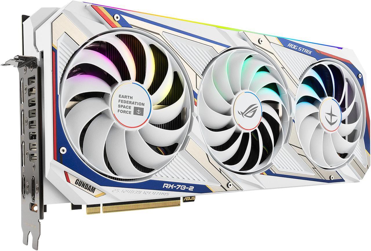 Alt view image 3 of 18 - ASUS ROG STRIX NVIDIA GeForce RTX 3080 GUNDAM EDITION Graphics Card (Limited Edition, PCIe 4.0, 10GB GDDR6X, HDMI 2.1, DisplayPort 1.4a, Axial-tech Fan Design, 2.9-slot, Super Alloy Power II)