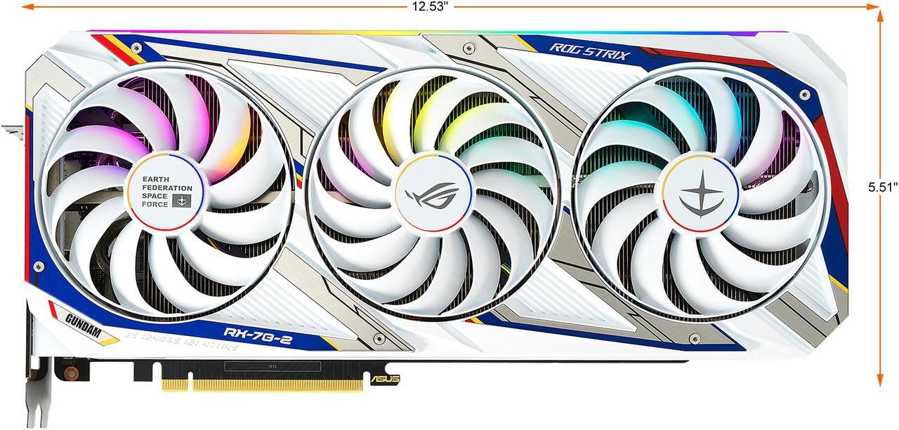 Alt view image 2 of 18 - ASUS ROG STRIX NVIDIA GeForce RTX 3080 GUNDAM EDITION Graphics Card (Limited Edition, PCIe 4.0, 10GB GDDR6X, HDMI 2.1, DisplayPort 1.4a, Axial-tech Fan Design, 2.9-slot, Super Alloy Power II)