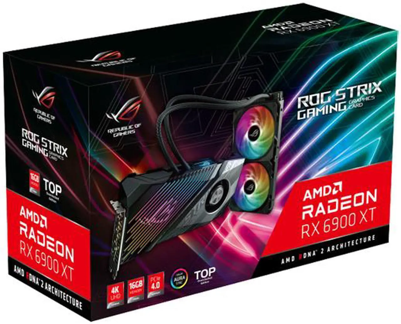 Alt view image 12 of 12 - ASUS ROG Strix Radeon RX 6900 XT 16GB GDDR6 PCI Express 4.0 CrossFireX Support ATX Graphics Card ROG-STRIX-LC-RX6900XT-T16G-GAMING