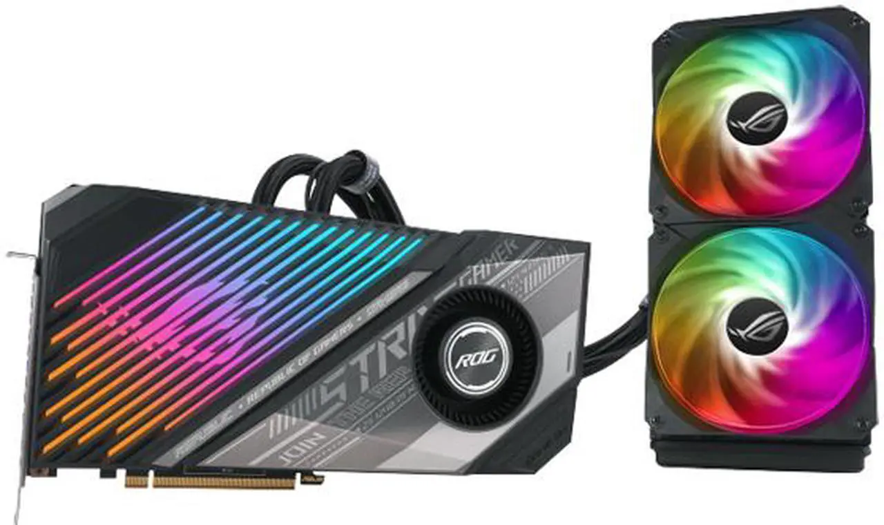 Alt view image 8 of 12 - ASUS ROG Strix Radeon RX 6900 XT 16GB GDDR6 PCI Express 4.0 CrossFireX Support ATX Graphics Card ROG-STRIX-LC-RX6900XT-T16G-GAMING