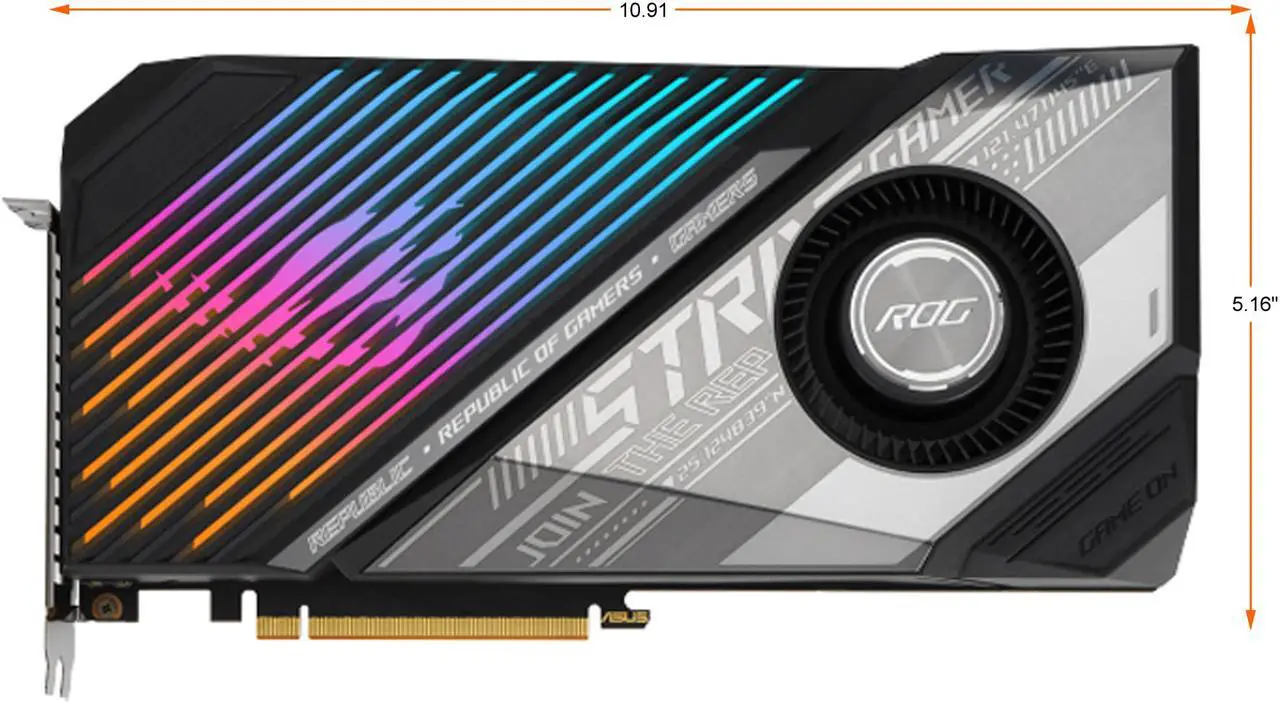 Alt view image 2 of 12 - ASUS ROG Strix Radeon RX 6900 XT 16GB GDDR6 PCI Express 4.0 CrossFireX Support ATX Graphics Card ROG-STRIX-LC-RX6900XT-T16G-GAMING