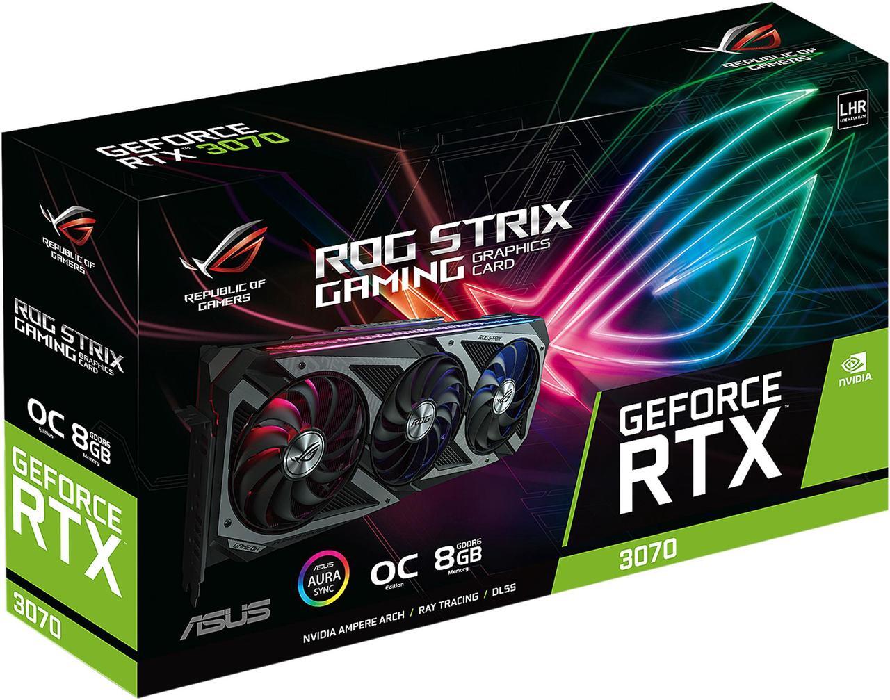 Alt view image 15 of 15 - ASUS ROG Strix GeForce RTX 3070 V2 OC Edition 8GB GDDR6 PCI Express 4.0 Video Card ROG-STRIX-RTX3070-O8G-V2-GAMING (LHR)