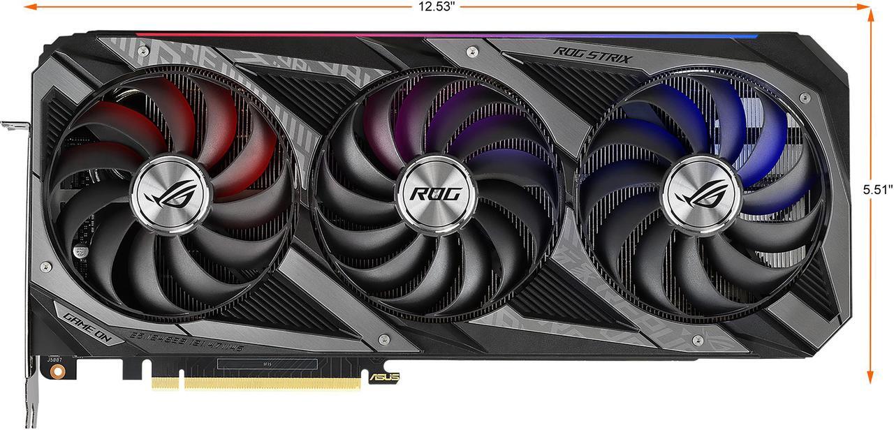 Alt view image 2 of 15 - ASUS ROG Strix GeForce RTX 3070 V2 OC Edition 8GB GDDR6 PCI Express 4.0 Video Card ROG-STRIX-RTX3070-O8G-V2-GAMING (LHR)