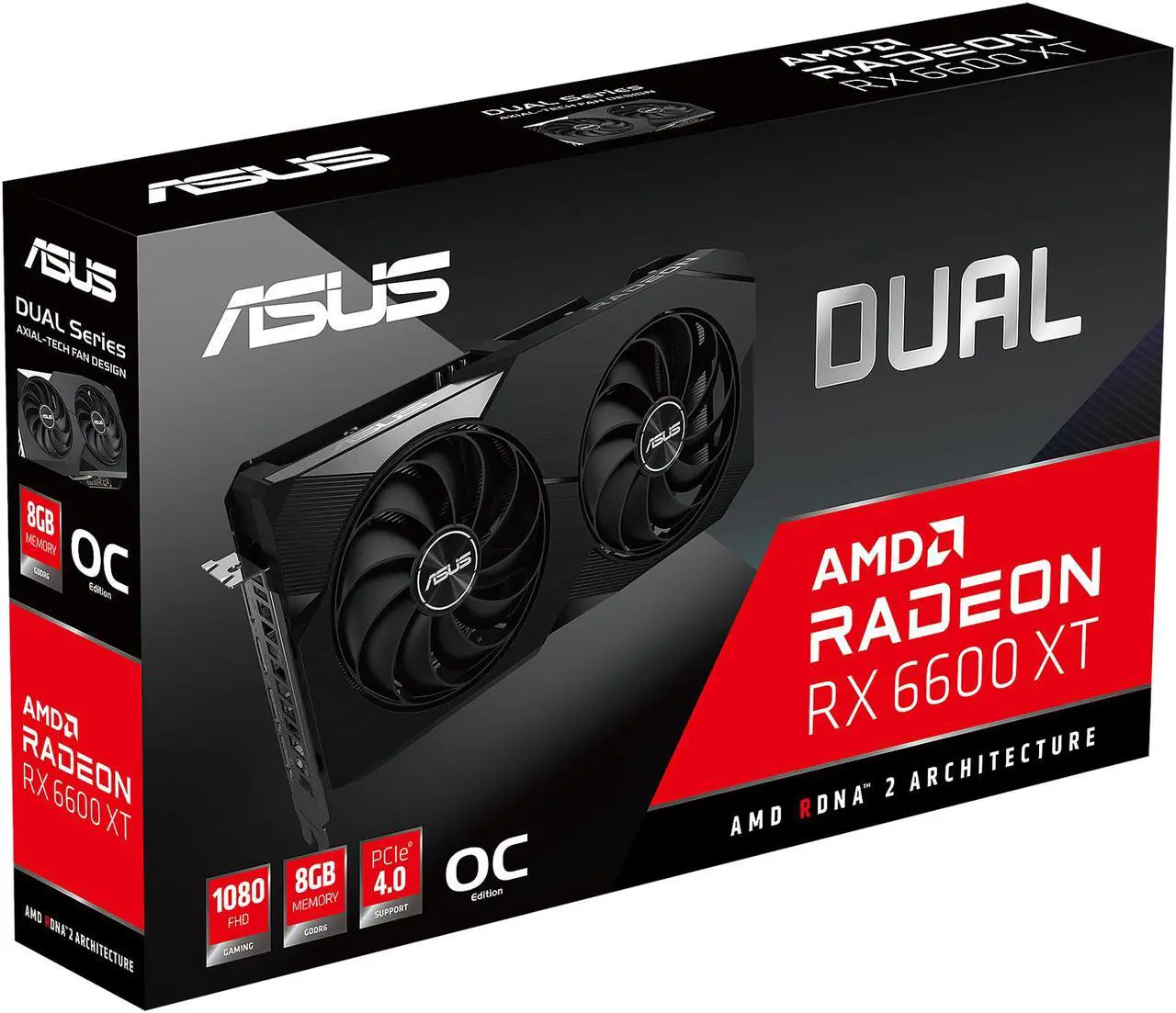 Alt view image 11 of 11 - ASUS Dual Radeon RX 6600 XT 8GB GDDR6 PCI Express 4.0 CrossFireX Support ATX Graphics Card DUAL-RX6600XT-O8G