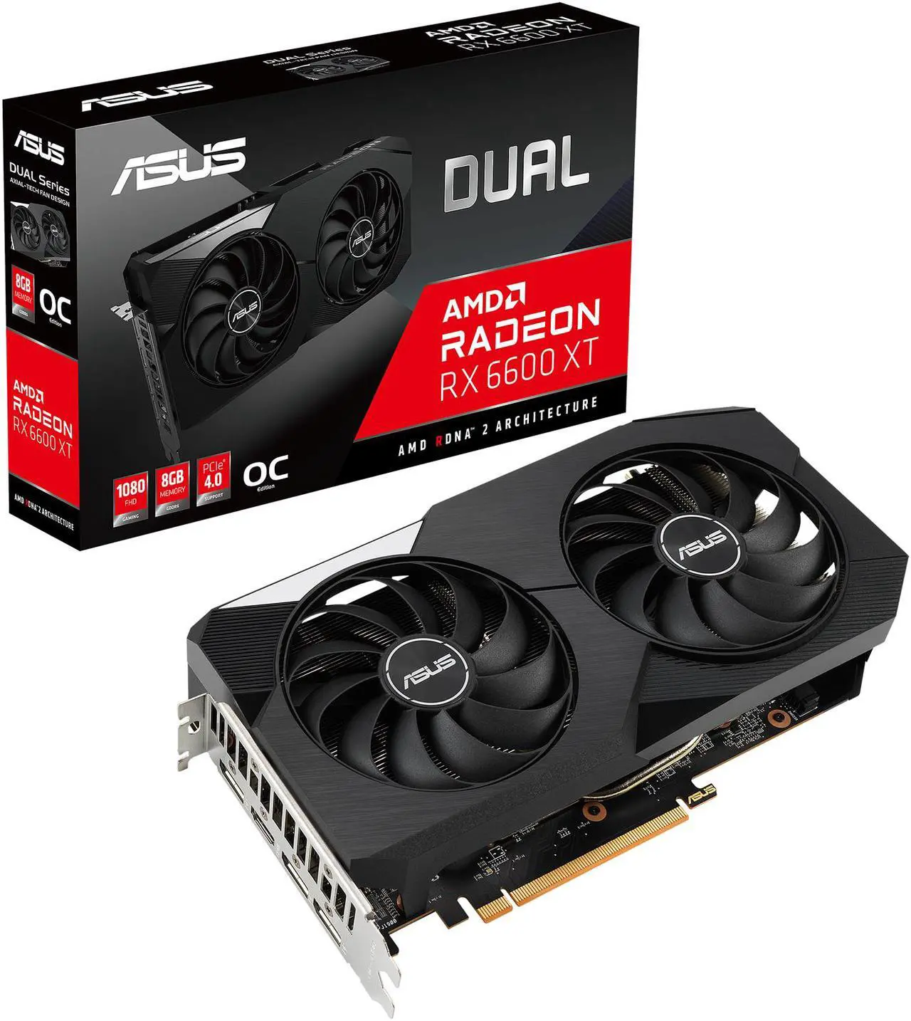 Alt view image 10 of 11 - ASUS Dual Radeon RX 6600 XT 8GB GDDR6 PCI Express 4.0 CrossFireX Support ATX Graphics Card DUAL-RX6600XT-O8G