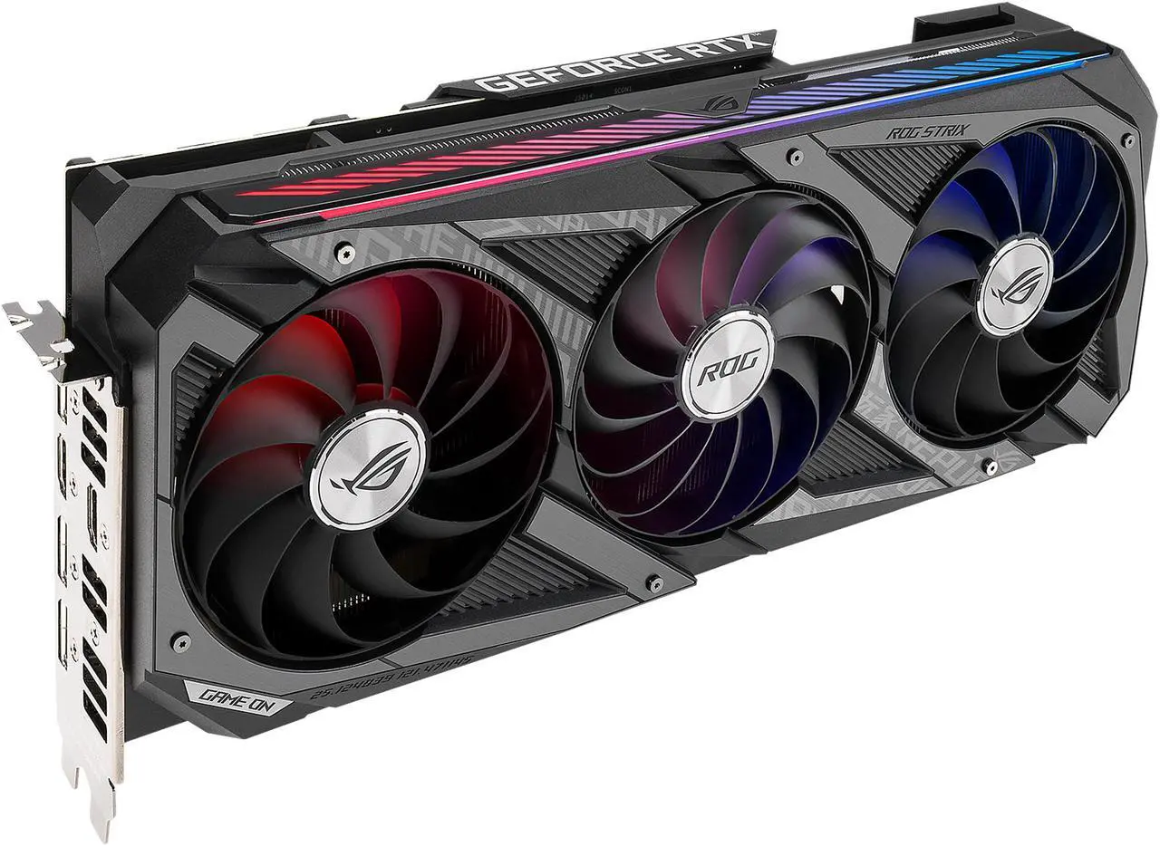 Alt view image 5 of 16 - ASUS ROG Strix NVIDIA GeForce RTX 3060 Ti V2 OC Edition Gaming Graphics Card (PCIe 4.0, 8GB GDDR6, LHR, HDMI 2.1, DisplayPort 1.4a, Axial-tech Fan Design, 2.9-slot, Super Alloy Power II, GPU Tweak II) ROG-STRIX-RTX3060TI-O8G-V2-GAMING