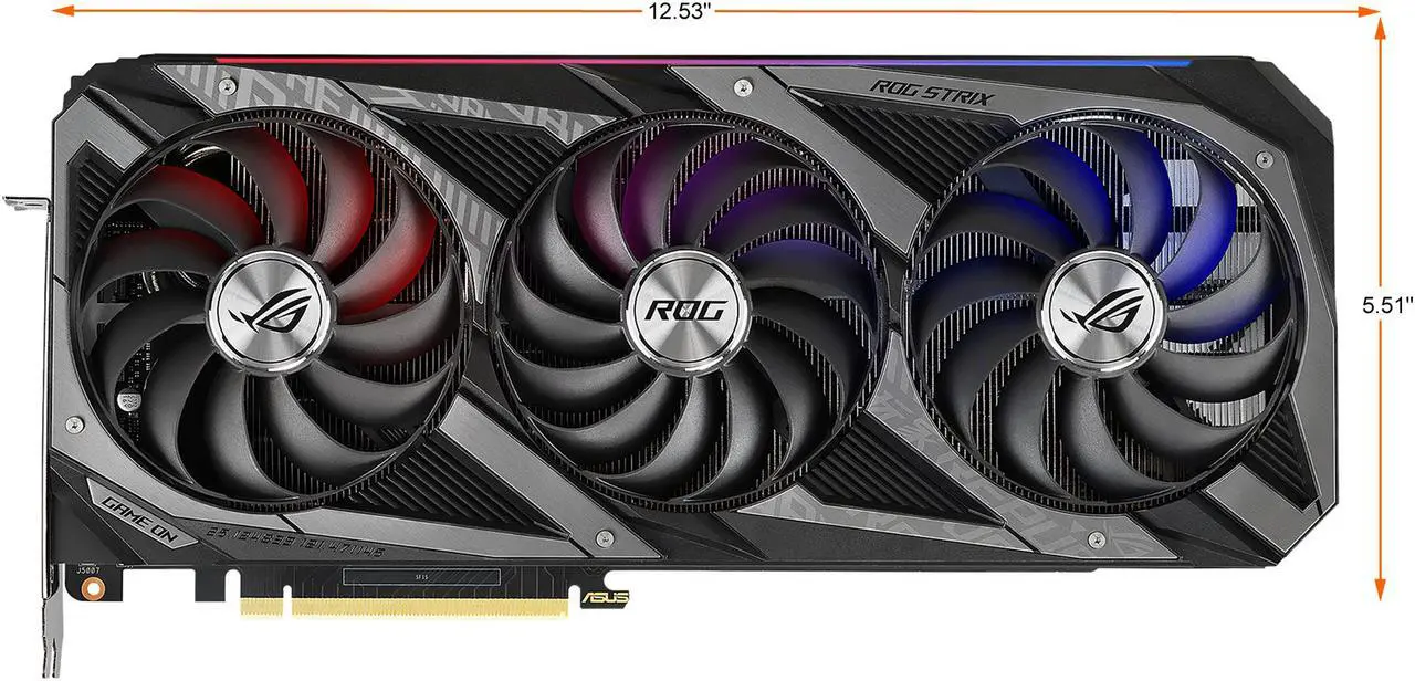 Alt view image 3 of 16 - ASUS ROG Strix NVIDIA GeForce RTX 3060 Ti V2 OC Edition Gaming Graphics Card (PCIe 4.0, 8GB GDDR6, LHR, HDMI 2.1, DisplayPort 1.4a, Axial-tech Fan Design, 2.9-slot, Super Alloy Power II, GPU Tweak II) ROG-STRIX-RTX3060TI-O8G-V2-GAMING