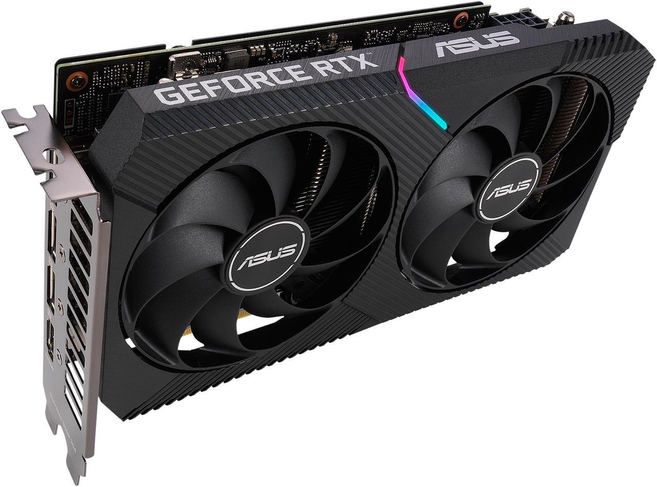 Alt view image 8 of 17 - ASUS Dual GeForce RTX 3060 Ti V2 MINI OC Edition 8GB GDDR6 PCI Express 4.0 Video Card DUAL-RTX3060TI-O8G-MINI-V2 (LHR)
