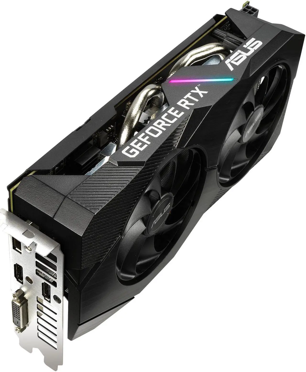 Alt view image 7 of 13 - ASUS Dual GeForce RTX 2060 EVO OC Edition Graphics Card (PCIe 3.0, 12GB GDDR6, HDMI, DisplayPort, DVI-D, Axial-tech Fan, 0dB Technology, Auto-Extreme) DUAL-RTX2060-O12G-EVO