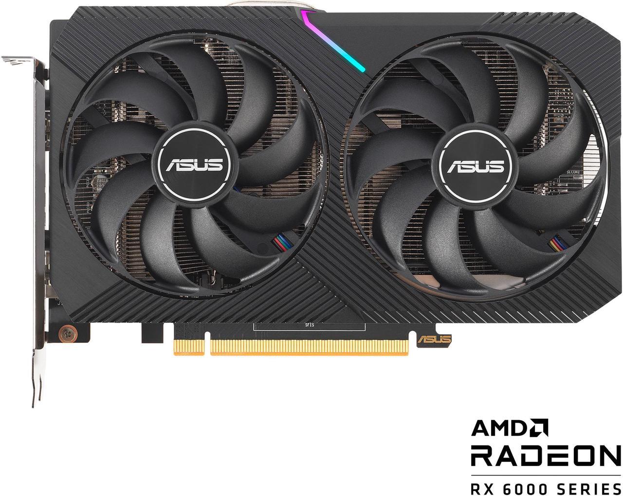 ASUS Dual AMD Radeon RX 6500 XT OC Edition 4GB GDDR6 Gaming Graphics Card (AMD RDNA 2, PCIe 4.0, 4GB GDDR6 memory, HDMI 2.1, DisplayPort 1.4a, Axial-tech Fan Design, 0dB Technology) DUAL-RX6500XT-O4G