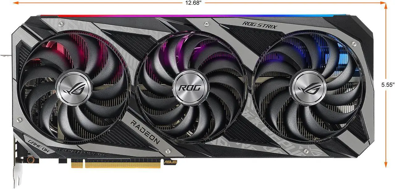 Alt view image 3 of 5 - ASUS ROG Strix AMD Radeon RX 6750 XT OC Edition Gaming Graphics Card (AMD RNDA 2, PCIe 4.0, 12GB GDDR6, HDMI 2.1, DisplayPort 1.4a, Axial-tech Fan Design, 2.9-slot, Super Alloy Power II, GPU Tweak)
