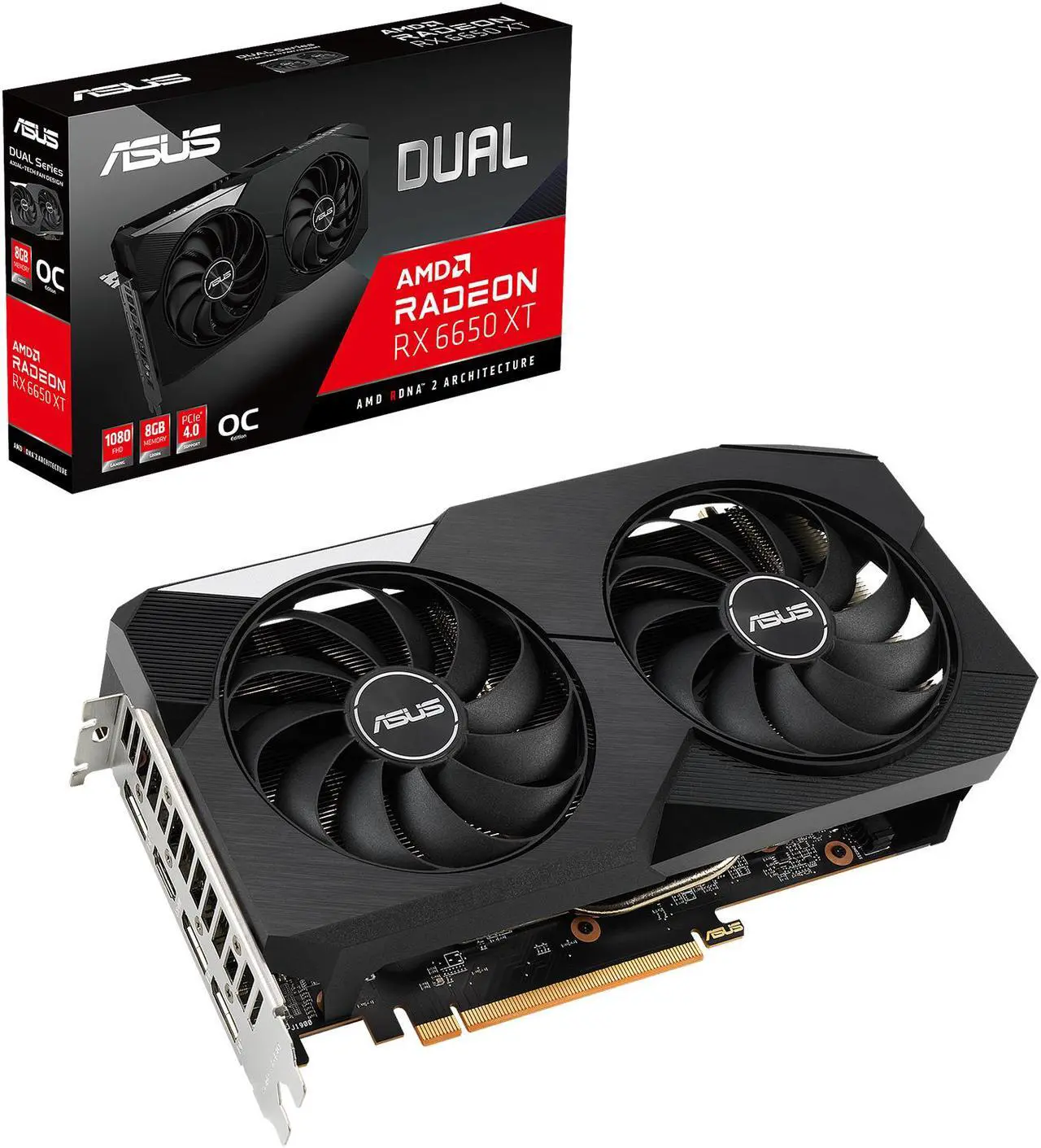 Alt view image 5 of 5 - ASUS Dual AMD Radeon RX 6650 XT OC Edition 8GB GDDR6 Gaming Graphics Card (AMD RNDA 2, PCIe 4.0, 8GB GDDR6 Memory, HDMI 2.1, DisplayPort 1.4a, Axial-tech Fan Design, 0dB Technology)