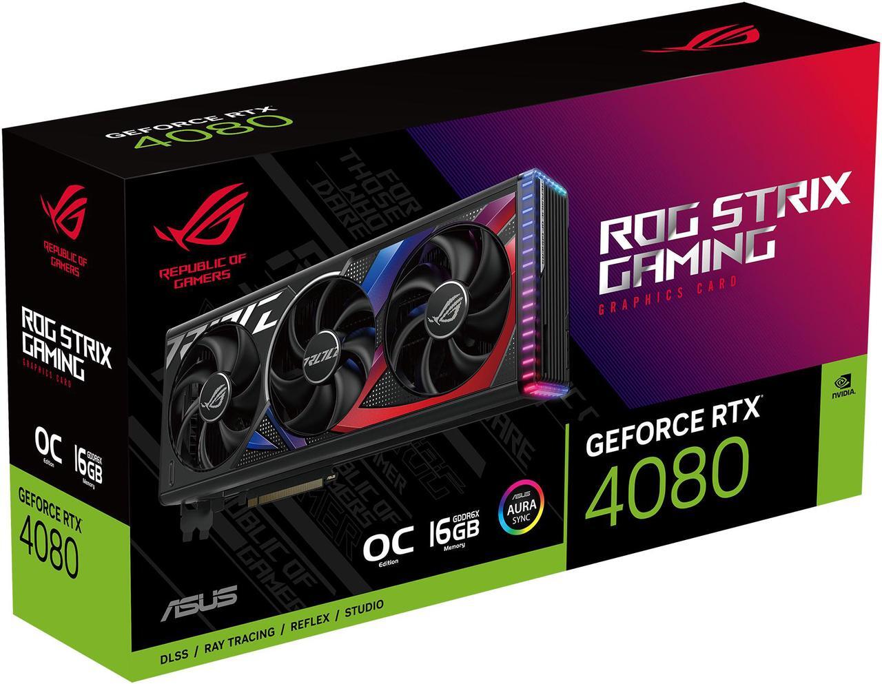 Alt view image 18 of 20 - ASUS ROG Strix GeForce RTX 4080 OC Edition Gaming Graphics Card (PCIe 4.0, 16GB GDDR6X, HDMI 2.1a, DisplayPort 1.4a) ROG-STRIX-RTX4080-O16G-GAMING