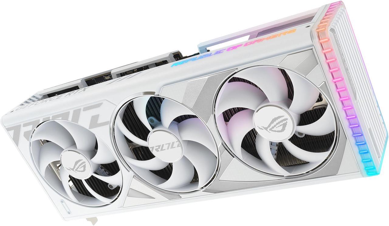 Alt view image 3 of 20 - ASUS ROG Strix GeForce RTX 4090 White OC Edition Gaming Graphics Card (PCIe 4.0, 24GB GDDR6X, HDMI 2.1a, DisplayPort 1.4a) ROG-STRIX-RTX4090-O24G-WHITE