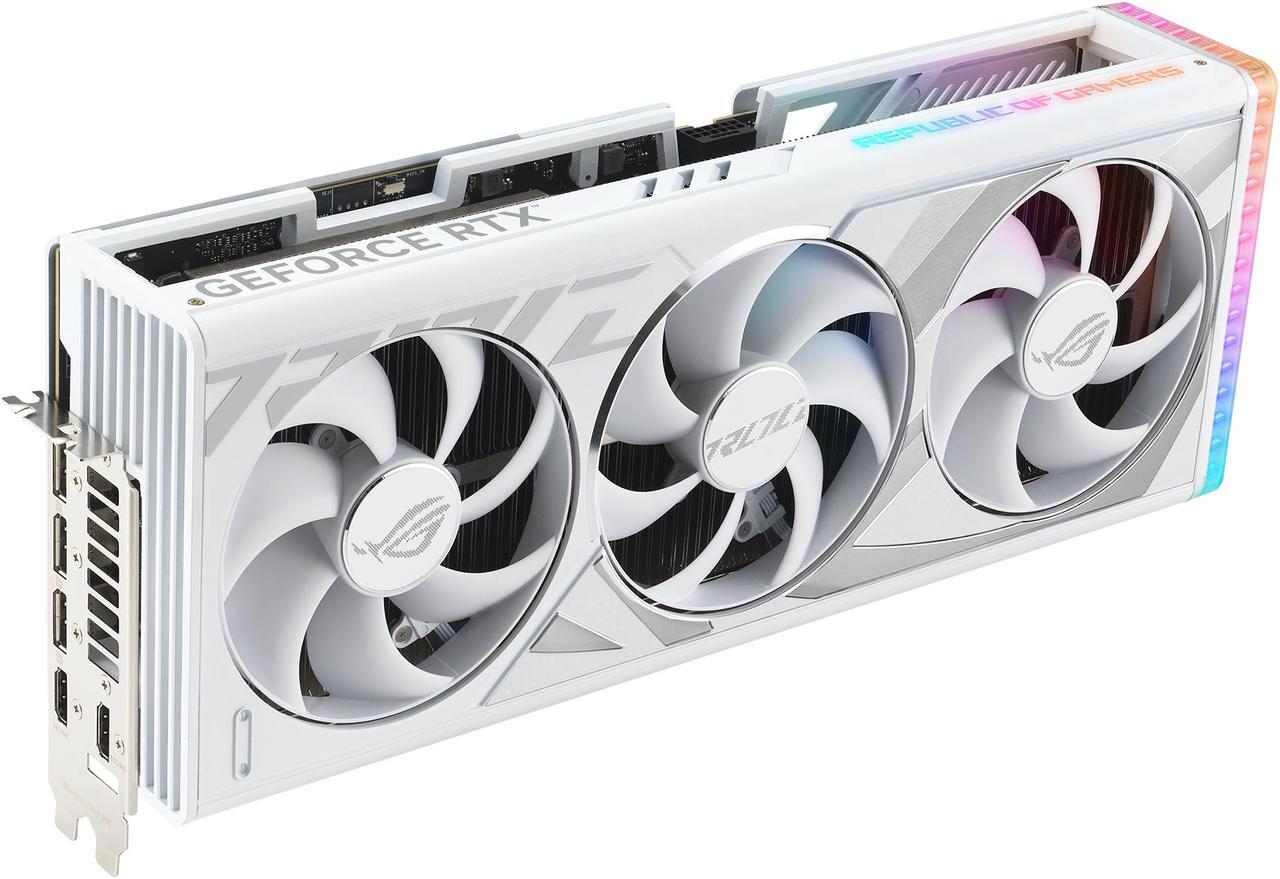 Alt view image 5 of 20 - ASUS ROG Strix GeForce RTX 4090 White OC Edition Gaming Graphics Card (PCIe 4.0, 24GB GDDR6X, HDMI 2.1a, DisplayPort 1.4a) ROG-STRIX-RTX4090-O24G-WHITE