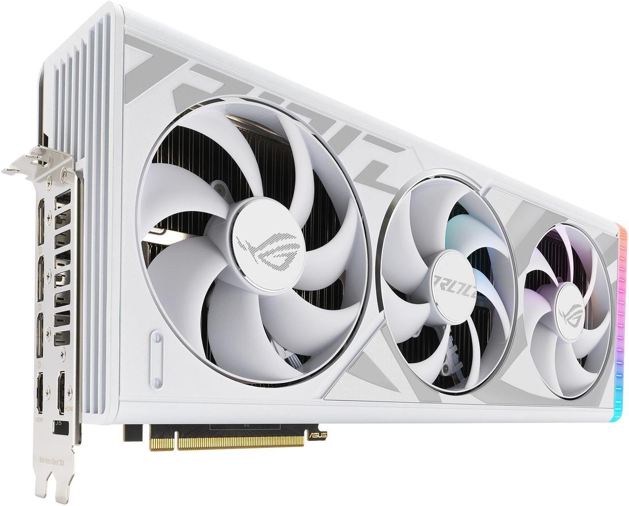 Alt view image 6 of 20 - ASUS ROG Strix GeForce RTX 4090 White OC Edition Gaming Graphics Card (PCIe 4.0, 24GB GDDR6X, HDMI 2.1a, DisplayPort 1.4a) ROG-STRIX-RTX4090-O24G-WHITE