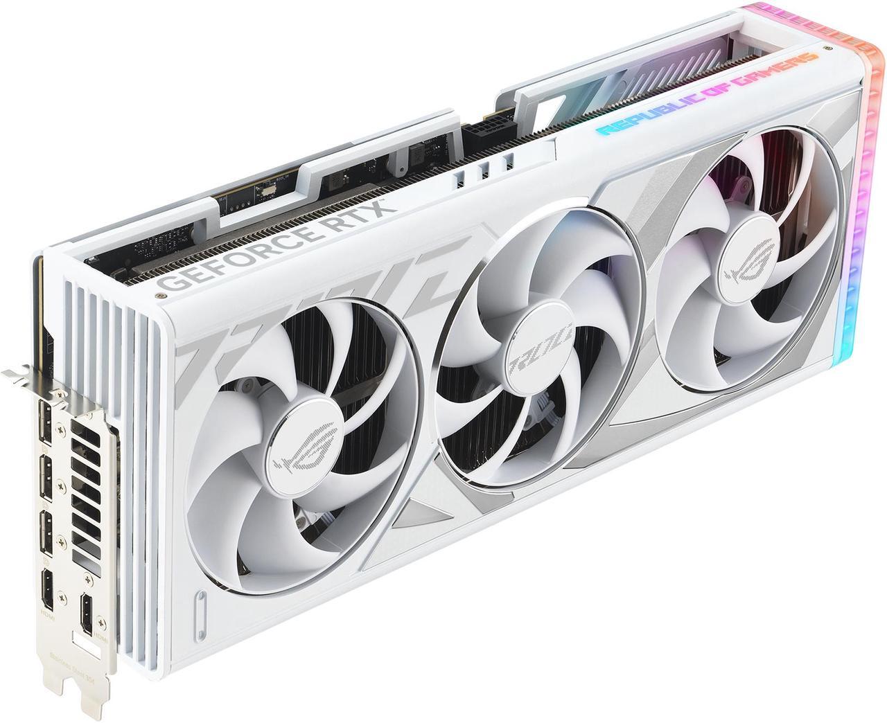 Alt view image 7 of 20 - ASUS ROG Strix GeForce RTX 4090 White OC Edition Gaming Graphics Card (PCIe 4.0, 24GB GDDR6X, HDMI 2.1a, DisplayPort 1.4a) ROG-STRIX-RTX4090-O24G-WHITE