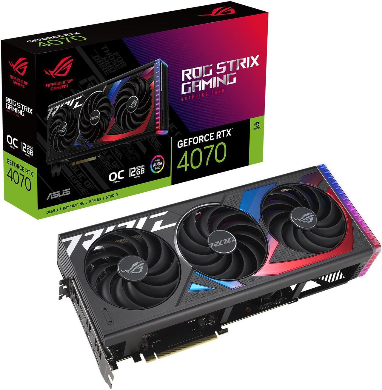 Alt view image 13 of 15 - ASUS ROG Strix GeForce RTX 4070 OC Edition Gaming Graphics Card (PCIe 4.0, 12GB GDDR6X, DLSS 3, HDMI 2.1, DisplayPort 1.4a) ROG-STRIX-RTX4070-O12G-GAMING