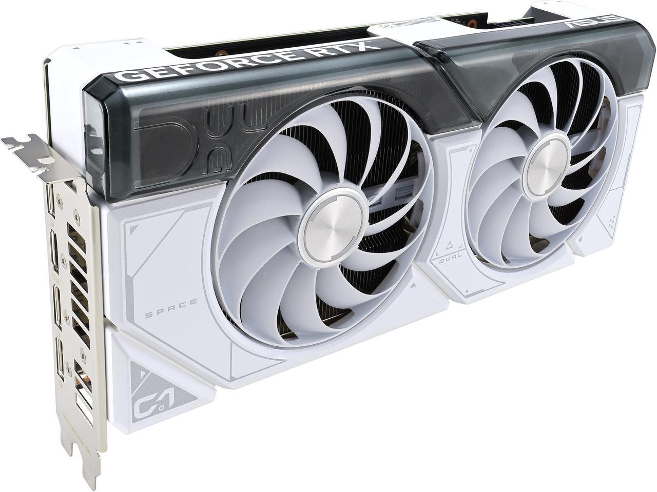 Alt view image 5 of 15 - ASUS Dual GeForce RTX 4070 White OC Edition 12GB GDDR6X (PCIe 4.0, 12GB GDDR6X, DLSS 3, HDMI 2.1, DisplayPort 1.4a, 2.56-slot design, Axial-tech fan design, 0dB technology) DUAL-RTX4070-O12G-WHITE