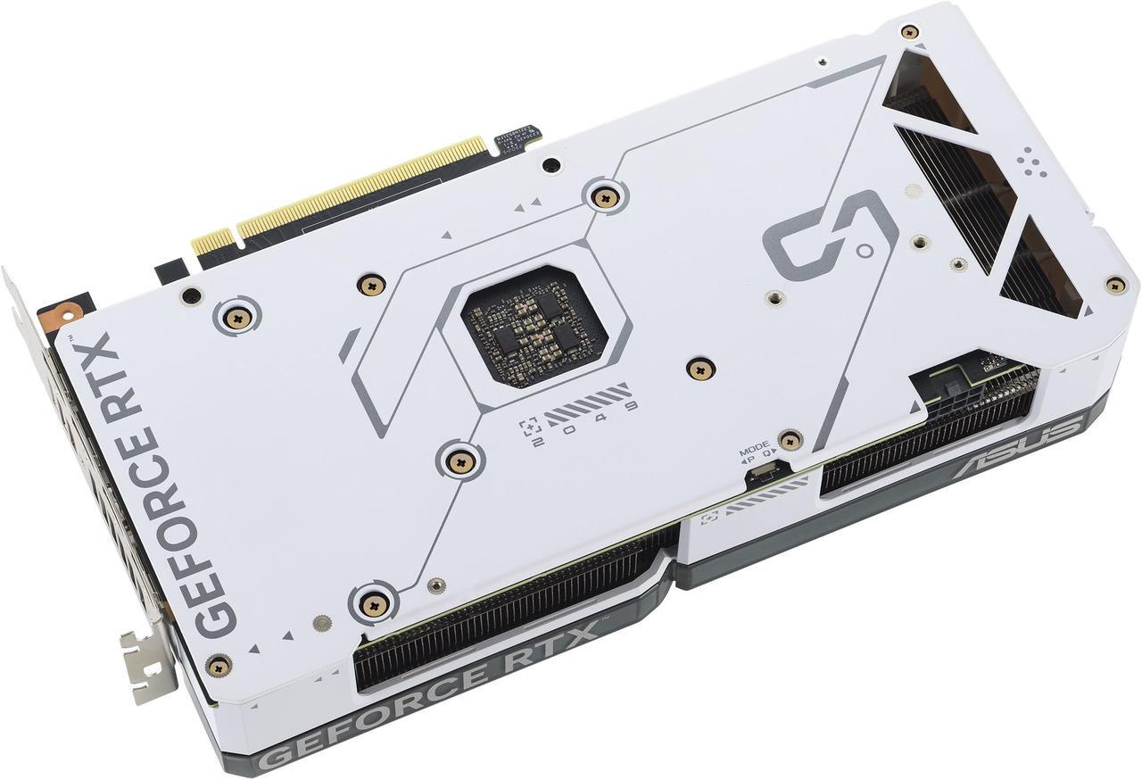 Alt view image 9 of 15 - ASUS Dual GeForce RTX 4070 White OC Edition 12GB GDDR6X (PCIe 4.0, 12GB GDDR6X, DLSS 3, HDMI 2.1, DisplayPort 1.4a, 2.56-slot design, Axial-tech fan design, 0dB technology) DUAL-RTX4070-O12G-WHITE