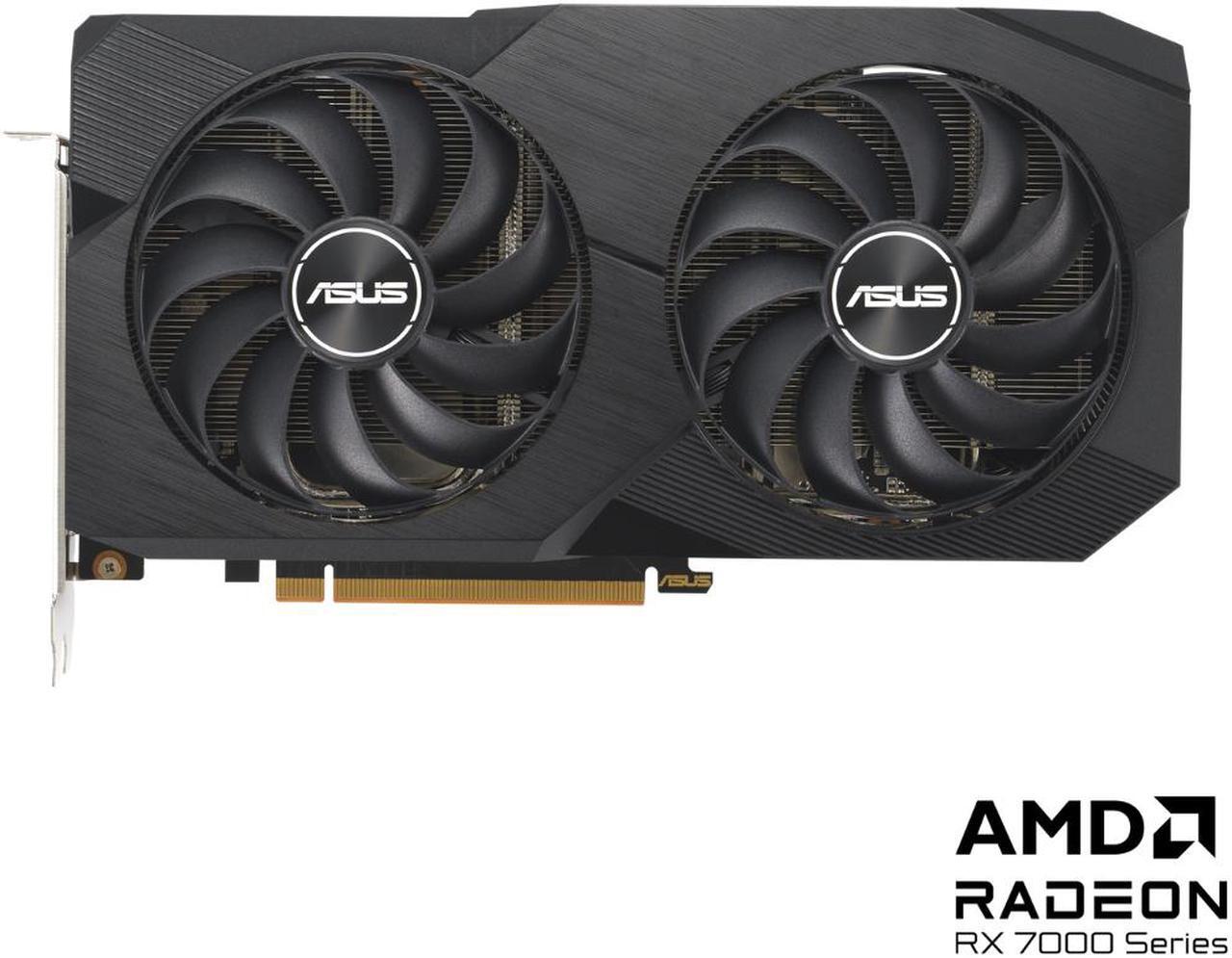 Alt view image 2 of 8 - ASUS Dual Radeon RX 7600 OC Edition 8GB GDDR6 Graphics Card (PCIe 4.0, 8GB GDDR6, HDMI 2.1, DisplayPort 1.4a, 2.5-slot Design, Axial-tech Fans, GPU Tweak III) DUAL-RX7600-O8G