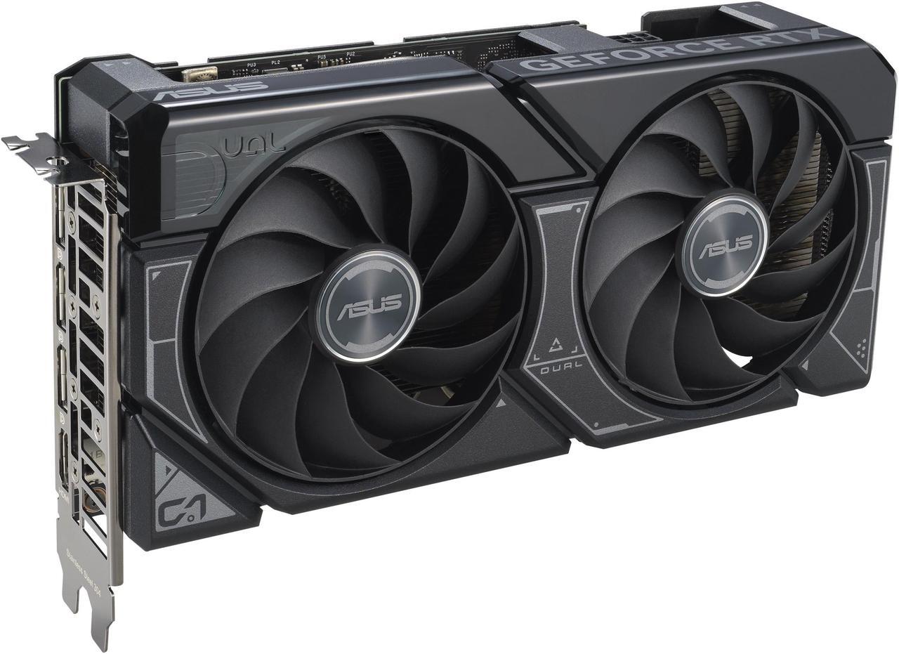 Alt view image 6 of 10 - ASUS Dual GeForce RTX 4060 Ti 16GB OC Edition GDDR6 (PCIe 4.0, 16GB GDDR6, DLSS 3, HDMI 2.1a, DisplayPort 1.4a, 2.5-slot design, Axial-tech fan design, 0dB technology) DUAL-RTX4060TI-O16G