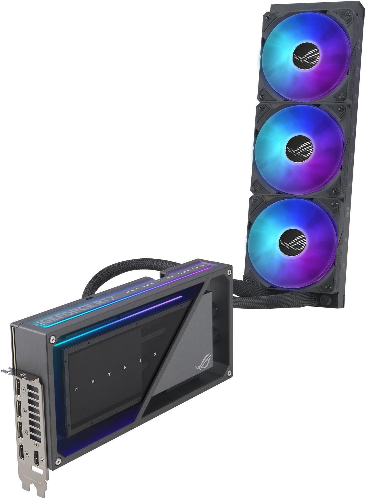 Alt view image 3 of 11 - ASUS ROG Matrix Platinum GeForce RTX 4090 Graphics Card (PCIe 4.0, 24 GB GDDR6X, HDMI 2.1, DisplayPort 1.4a, liquid metal thermal compound, custom-engineered cold plate) ROG-MATRIX-RTX4090-P24G-GAMING