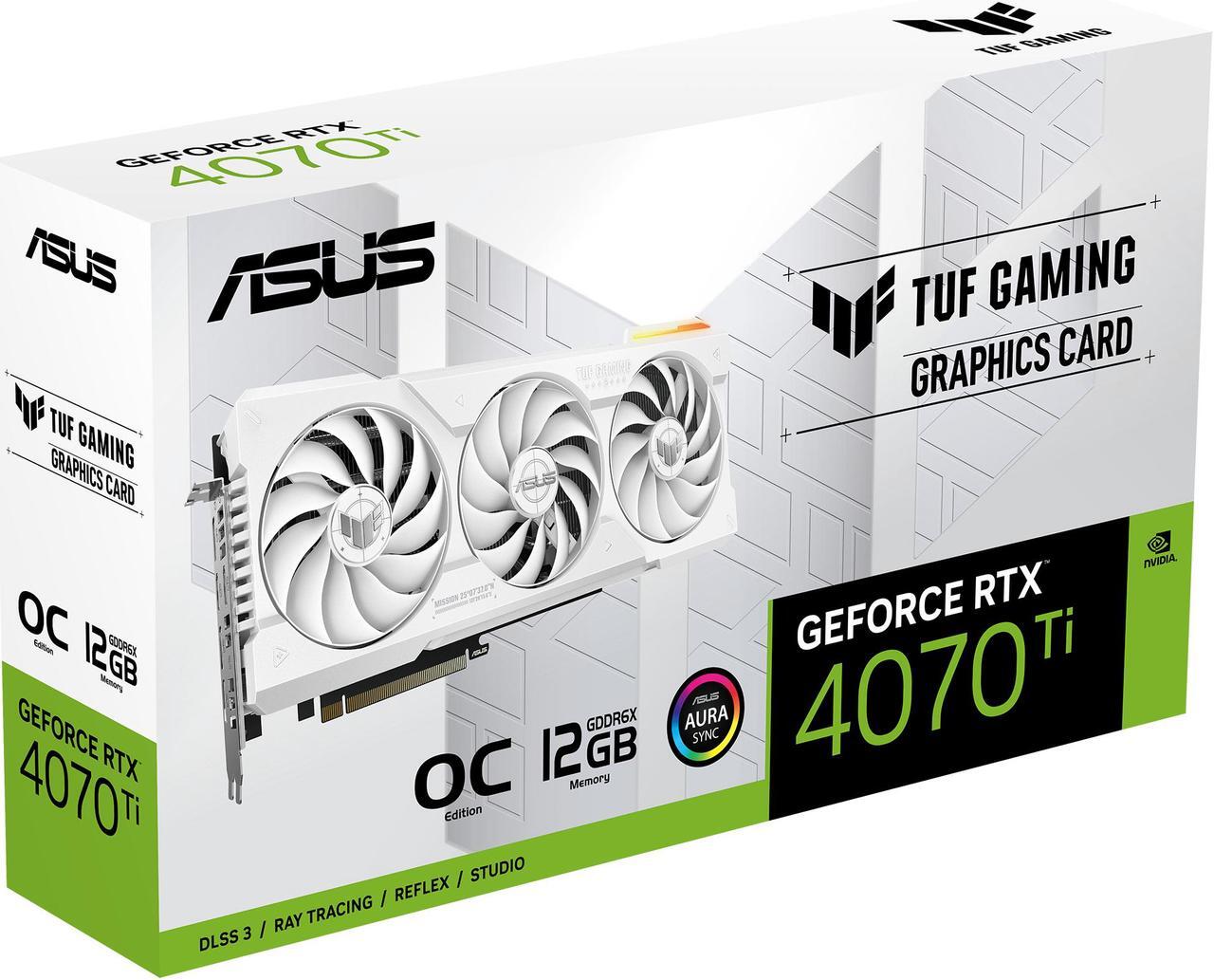 Alt view image 9 of 9 - ASUS TUF Gaming NVIDIA GeForce RTX 4070 Ti OC White Edition Gaming Graphics Card (PCIe 4.0, 12GB GDDR6X, HDMI 2.1a, DisplayPort 1.4a) TUF-RTX4070TI-O12G-WHITE-GAMING