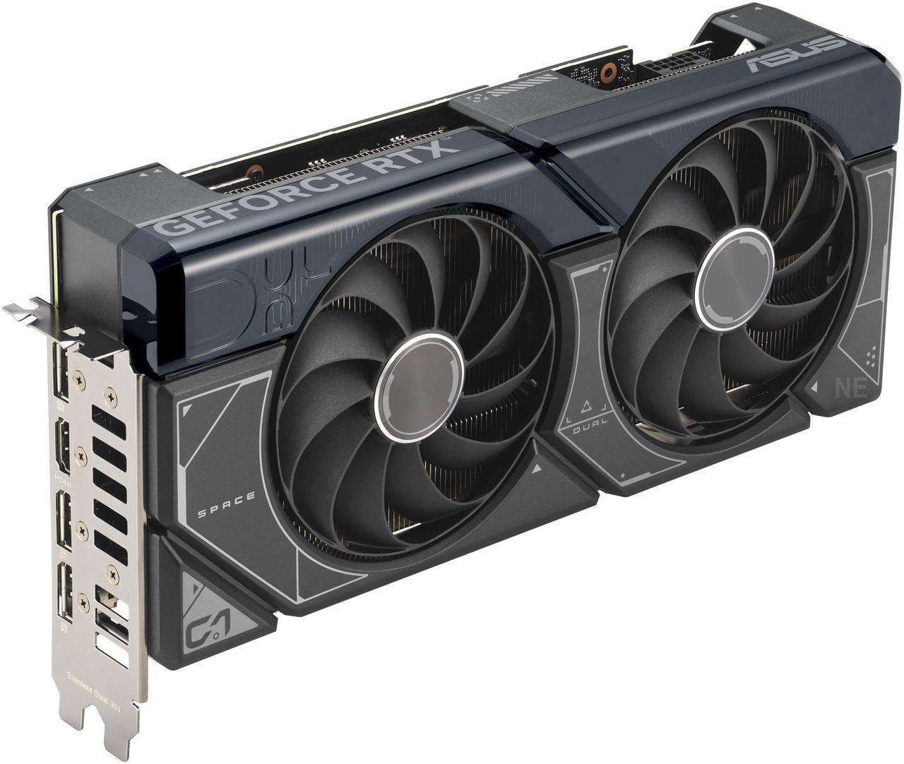 Alt view image 4 of 7 - ASUS Dual GeForce RTX 4070 SUPER graphics card (PCIe 4.0, 12GB GDDR6X, DLSS 3, HDMI 2.1, DisplayPort 1.4a, 2.56-slot design, Axial-tech fan design, Auto-Extreme Tech) DUAL-RTX4070S-12G