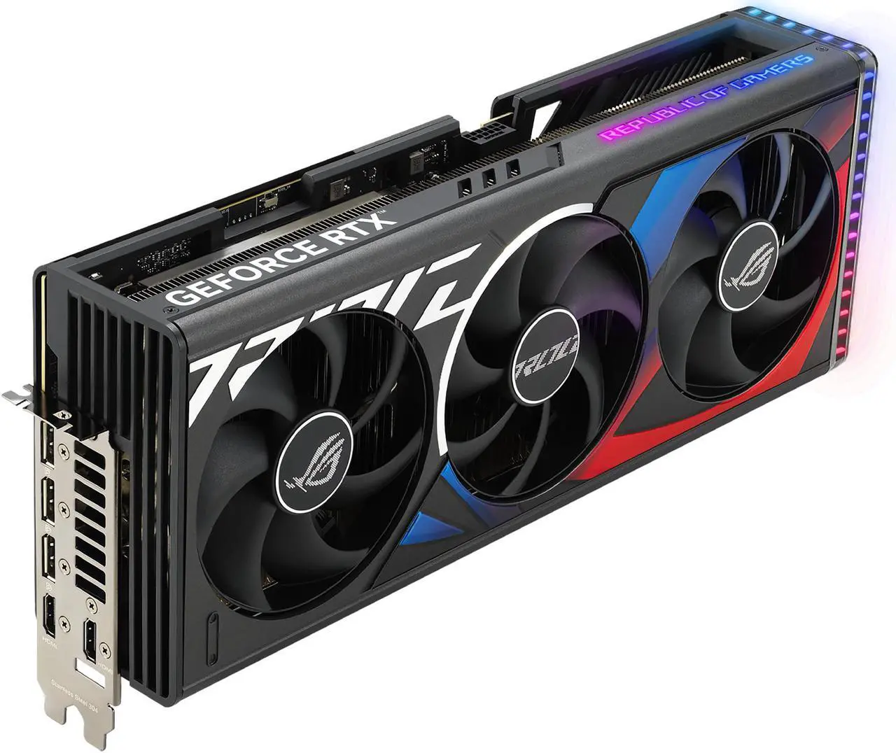 Alt view image 4 of 10 - ASUS ROG Strix GeForce RTX 4080 SUPER Gaming Graphics Card (PCIe 4.0, 16GB GDDR6X, DLSS 3, HDMI 2.1a, DisplayPort 1.4a, Vapor chamber, Massive vented backplate) ROG-STRIX-RTX4080S-16G-GAMING