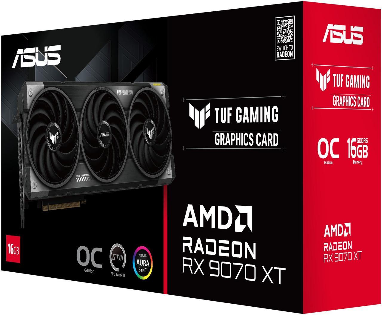 Alt view image 11 of 13 - ASUS TUF Gaming Radeon RX 9070 XT 16GB 256-Bit GDDR6 PCI Express 5.0 RDNA 4 Graphics Card TUF-RX9070XT-O16G-GAMING