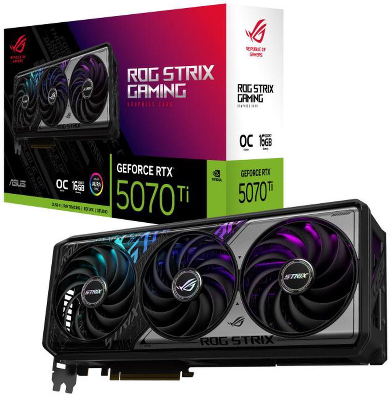 Alt view image 10 of 10 - ASUS ROG Strix GeForce RTX 5070 Ti OC Edition 16GB 256-Bit GDDR7 PCI Express 5.0 DLSS 4.0 Graphics Card ROG-STRIX-RTX5070TI-O16G-GAMING