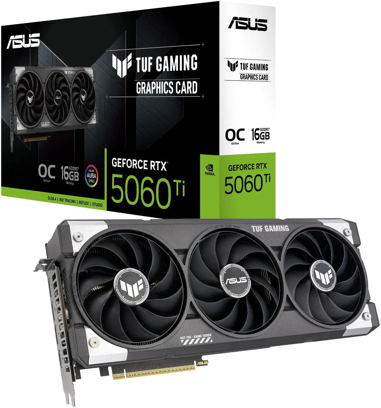 Alt view image 8 of 8 - ASUS TUF Gaming GeForce RTX 5060 Ti 16GB 128-Bit GDDR7 PCI Express 5.0 x8 DLSS 4.0 Graphics Card TUF-RTX5060TI-O16G-GAMING