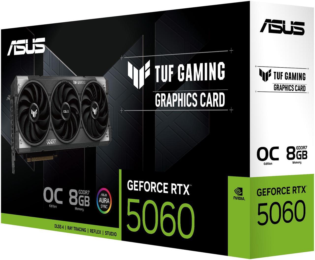 Alt view image 10 of 12 - ASUS TUF Gaming GeForce RTX 5060 8GB GDDR7 PCI Express 5.0 x8 ATX Graphics Card TUF-RTX5060-O8G-GAMING