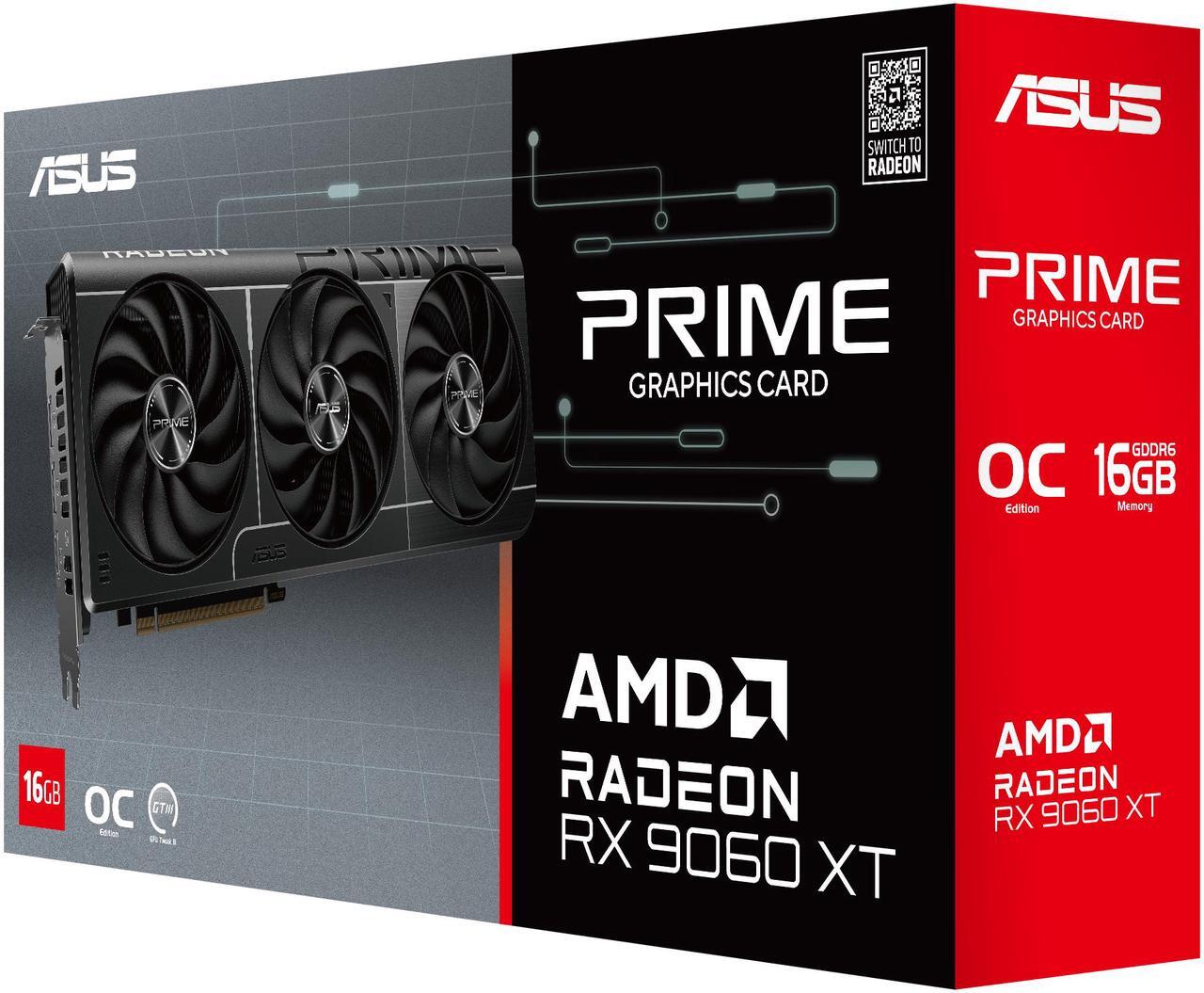 Alt view image 10 of 12 - ASUS PRIME Radeon RX 9060 XT 16GB GDDR6 PCI Express 5.0 x16 ATX Graphics Card PRIME-RX9060XT-O16G RX 9060XT 16GB