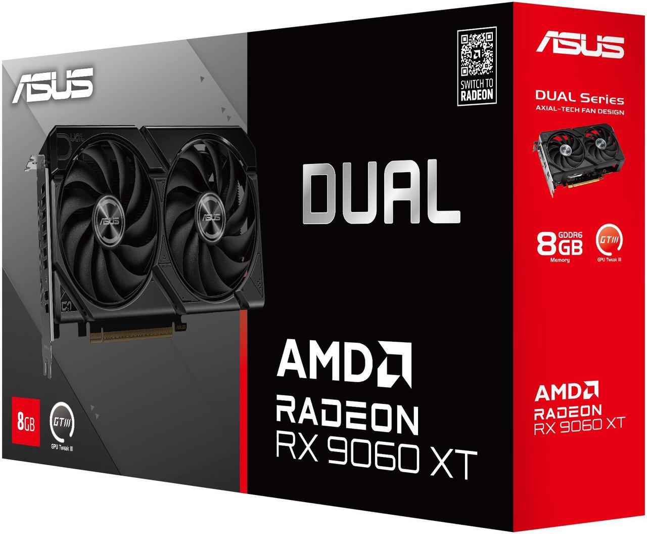 Alt view image 8 of 9 - ASUS Dual Radeon RX 9060 XT 8GB 128-Bit GDDR6 PCI Express 5.0 Graphics Card DUAL-RX9060XT-8G RX 9060XT