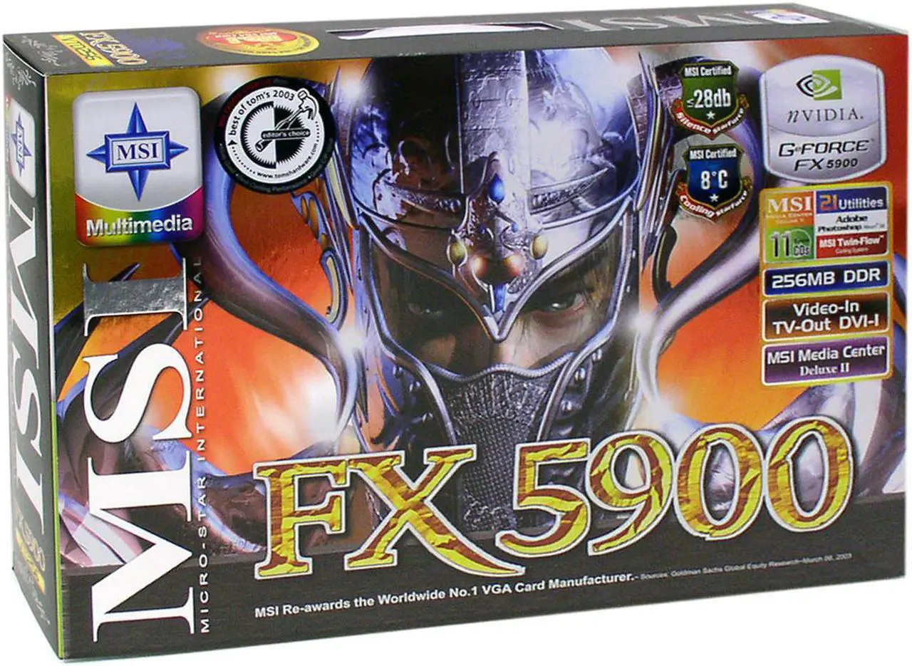 Alt view image 5 of 5 - MSI GeForce FX 5900 256MB AGP 4X/8X Graphics Card FX5900-VTD256