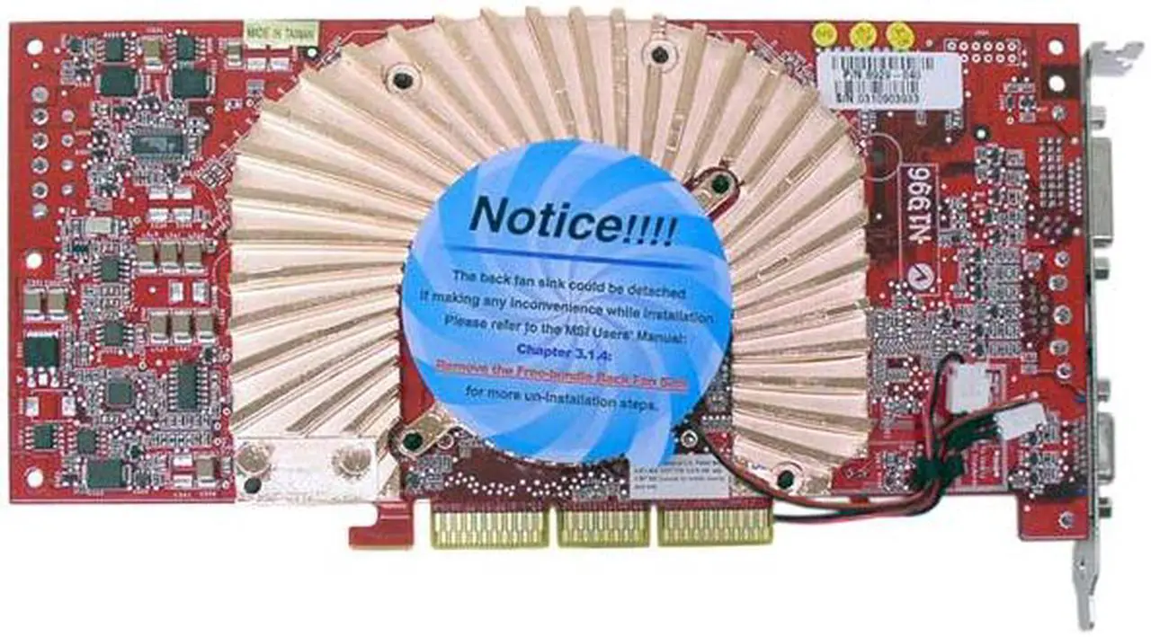 Alt view image 3 of 5 - MSI GeForce FX 5900 256MB AGP 4X/8X Graphics Card FX5900-VTD256