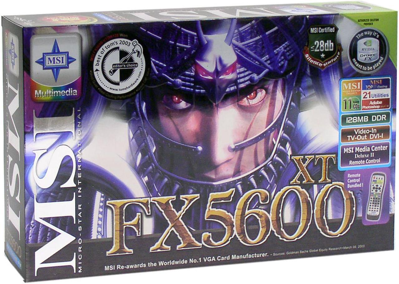 Alt view image 5 of 5 - MSI GeForce FX 5600XT 128MB DDR AGP 4X/8X Graphics Card FX5600XT-VTDR128