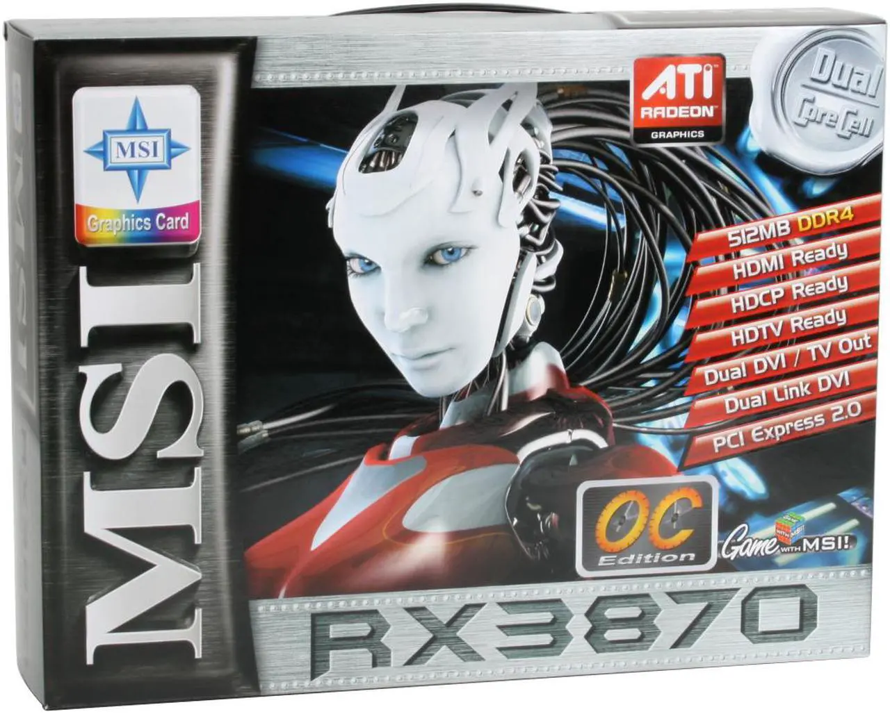 Alt view image 6 of 6 - MSI Radeon HD 3870 512MB GDDR4 PCI Express 2.0 x16 CrossFireX Support Graphics Card RX3870-T2D512E OC