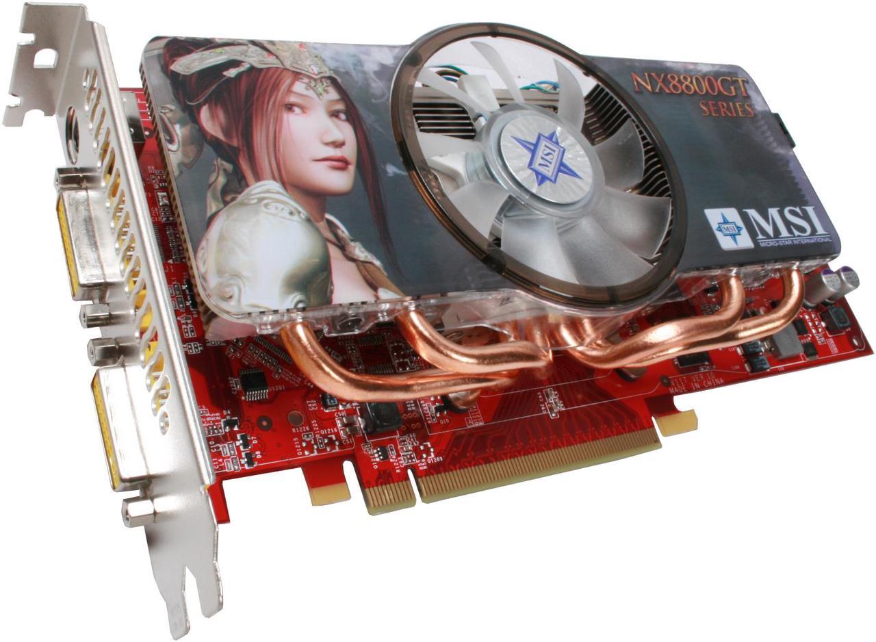 MSI GeForce 8800 GT 512MB GDDR3 PCI Express 2.0 x16 SLI Support Video Card NX8800GT 512M OC